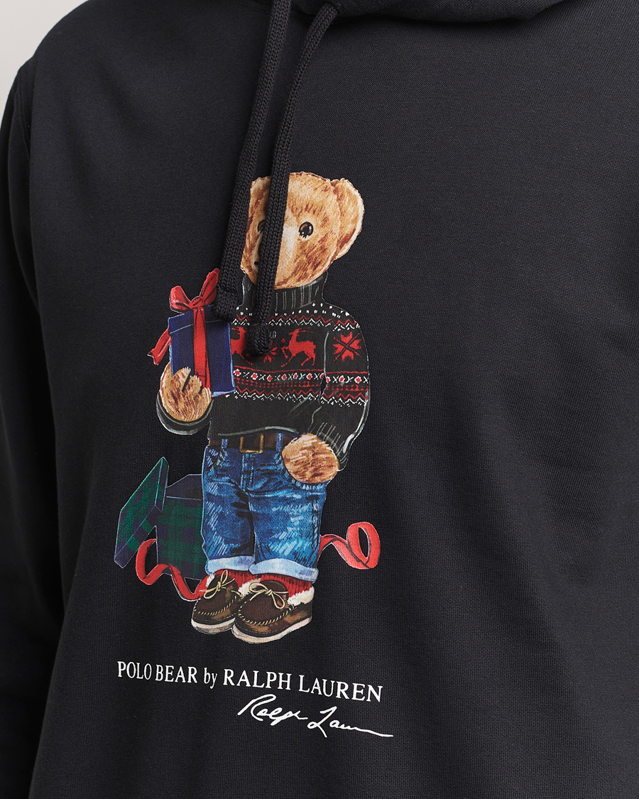 Herre | Trøjer | Polo Ralph Lauren | Printed Denim Bear Hoodie Black