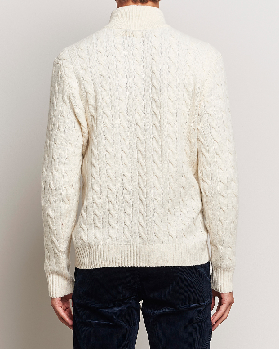 Herre | Trøjer | Polo Ralph Lauren | Wool/Cashmere Cable Half Zip Andover Cream