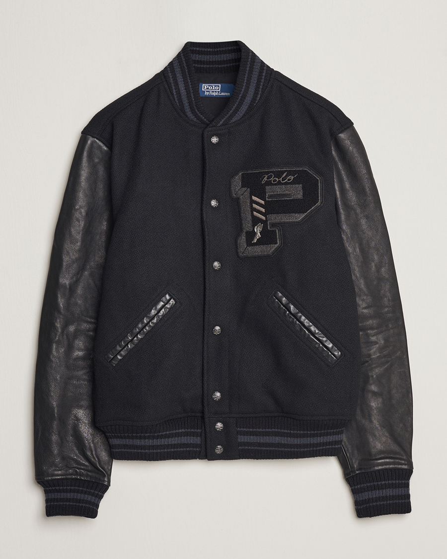 Herre | Bomberjakker | Polo Ralph Lauren | Varsity Lined Bomber Jacket Black