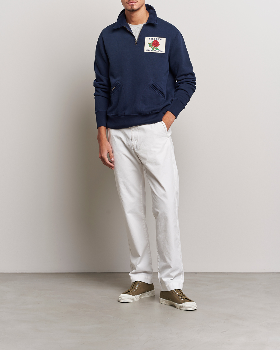Herre | Trøjer | Polo Ralph Lauren | Logo Cotton Half Zip Cruise Navy