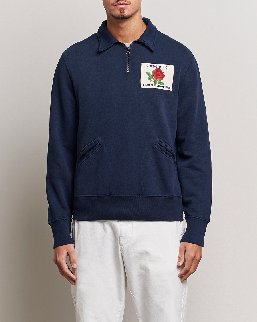 Herre | Trøjer | Polo Ralph Lauren | Logo Cotton Half Zip Cruise Navy