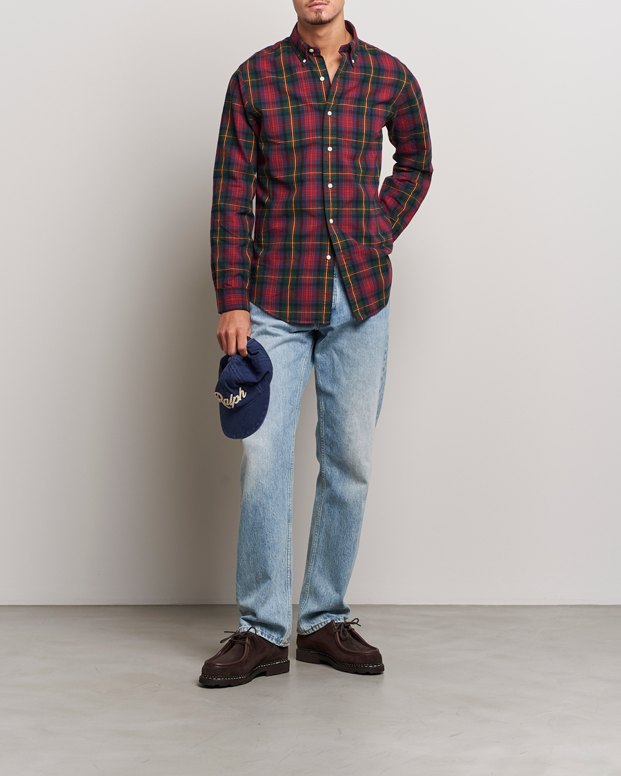 Herre | Skjorter | Polo Ralph Lauren | Custom Fit Checked Shirt Red/Green