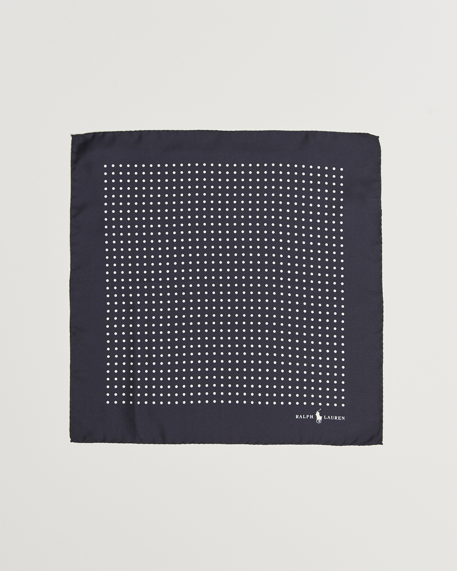 Herre | Lommeklude | Polo Ralph Lauren | Silk Dot Pocket Square Navy/White