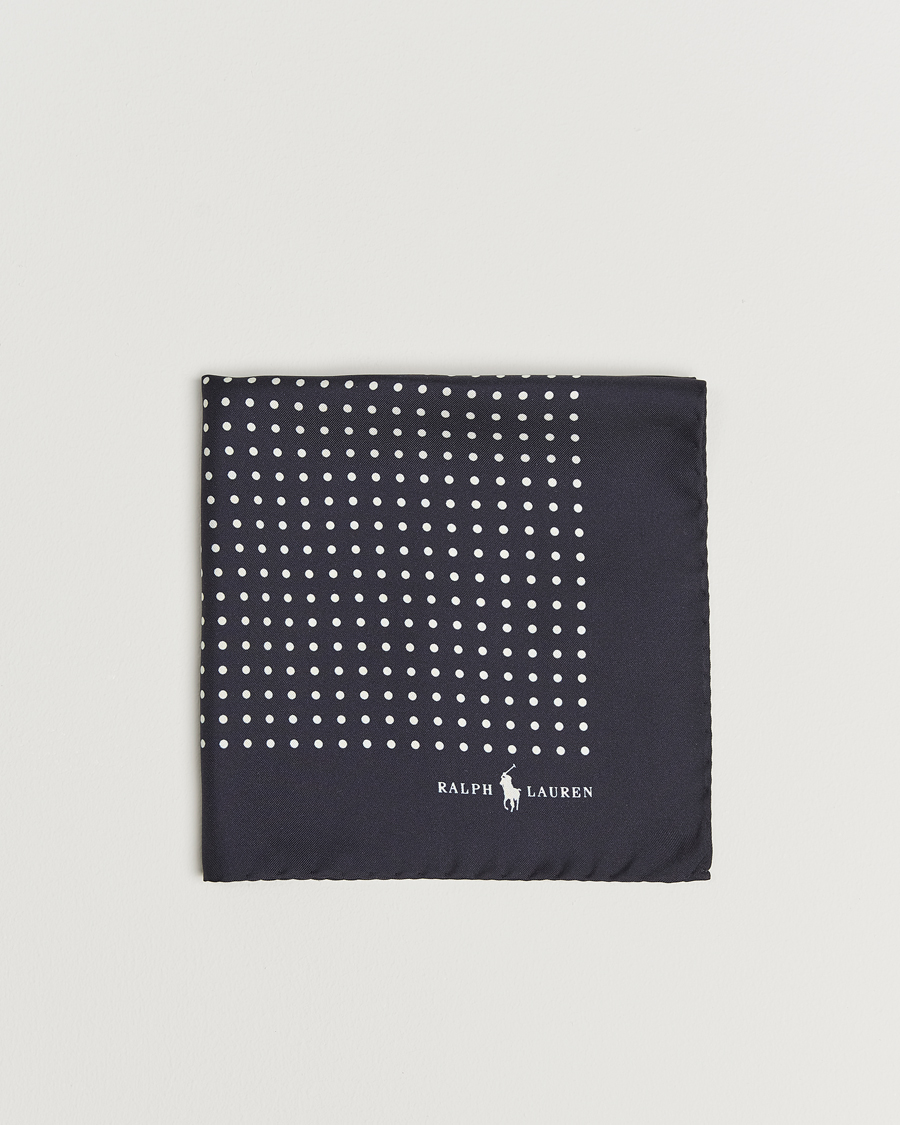Herre | Lommeklude | Polo Ralph Lauren | Silk Dot Pocket Square Navy/White