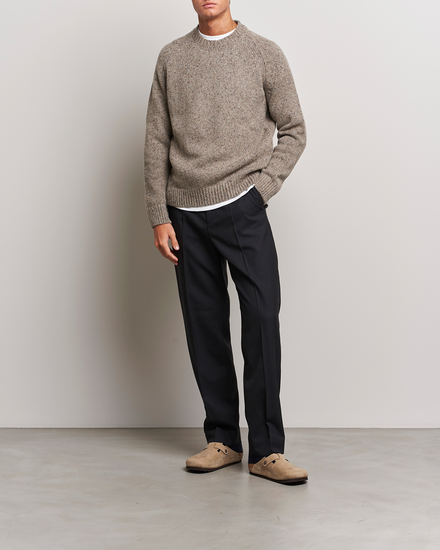 Herre | Trøjer | A.P.C. | Harris Wool Knitted Crew Neck Sweater Taupe