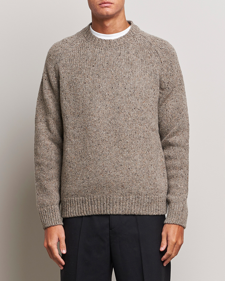 Herre | Trøjer | A.P.C. | Harris Wool Knitted Crew Neck Sweater Taupe