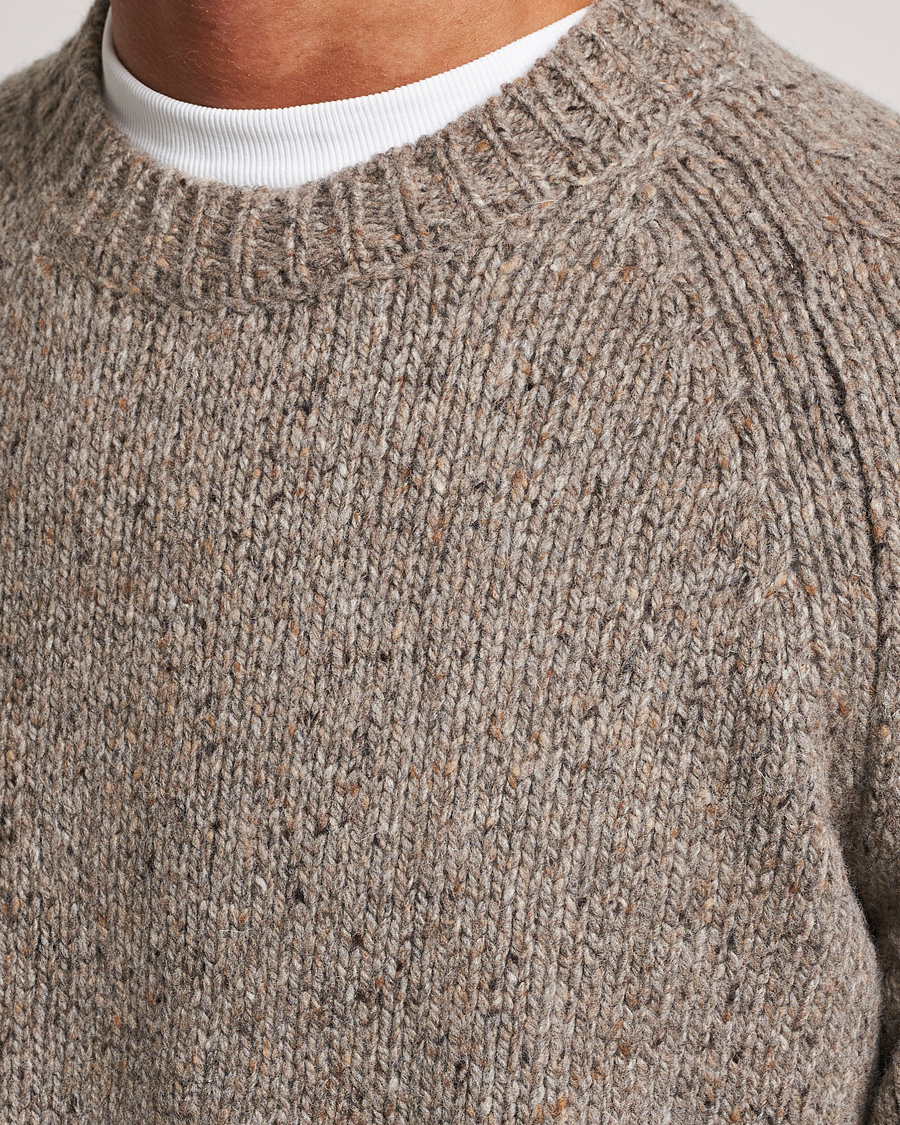 Herre | Trøjer | A.P.C. | Harris Wool Knitted Crew Neck Sweater Taupe