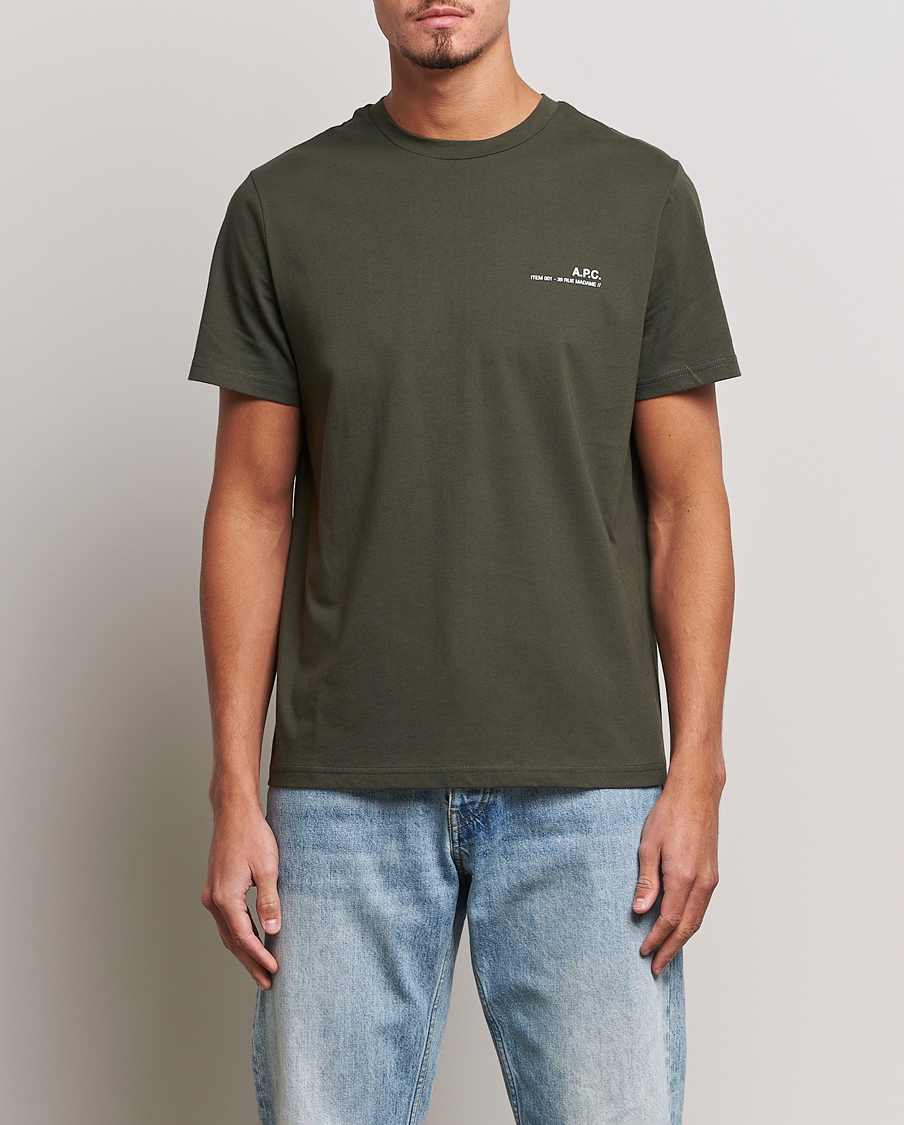 Herre | Kortærmede t-shirts | A.P.C. | Item Short Sleeve T-Shirt Kaki