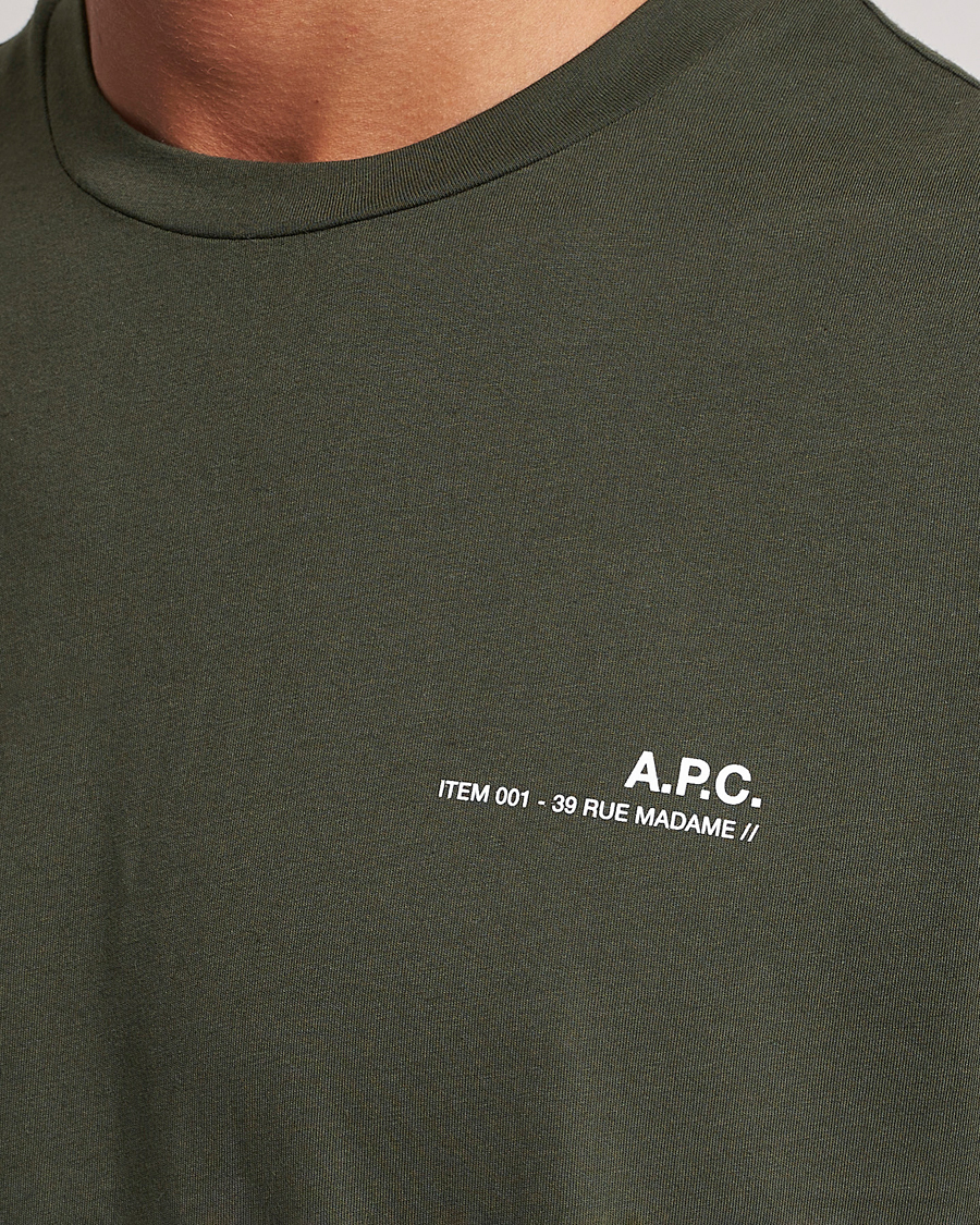 Herre | T-Shirts | A.P.C. | Item Short Sleeve T-Shirt Kaki