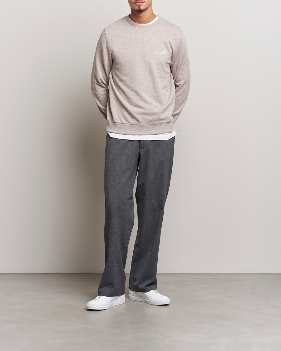 Herre | Trøjer | A.P.C. | Item Crew Neck Sweatshirt Beige Chine