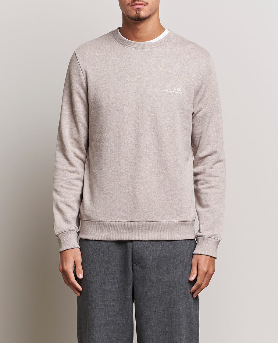 Herre | Trøjer | A.P.C. | Item Crew Neck Sweatshirt Beige Chine