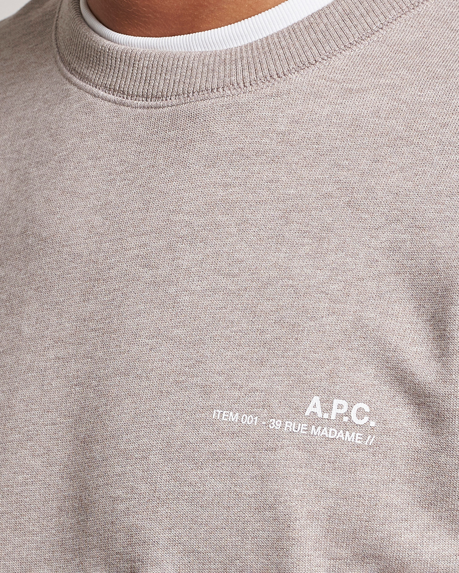 Herre | Trøjer | A.P.C. | Item Crew Neck Sweatshirt Beige Chine
