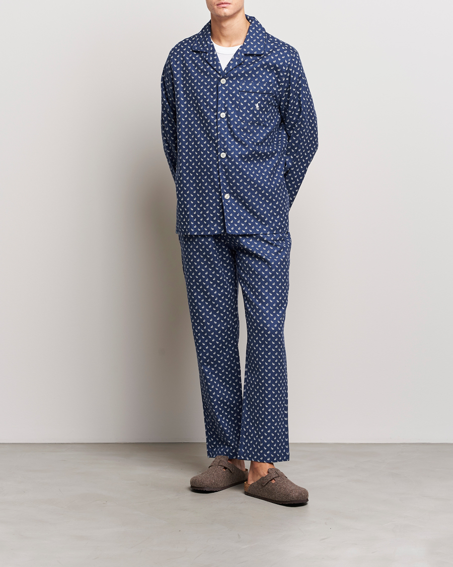 Herre | Pyjamas & Morgenkåber | Polo Ralph Lauren | Flannel Paisley Pyjama Set Navy