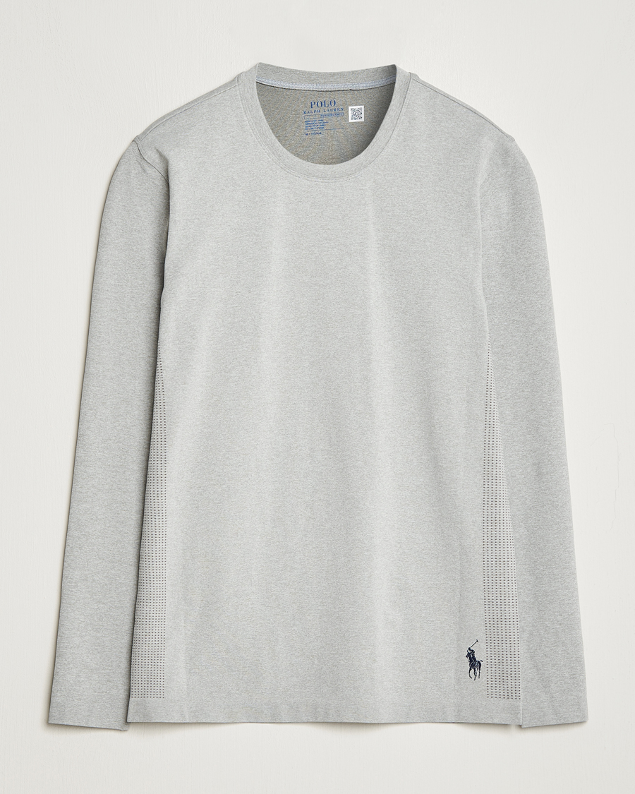 Herre | T-Shirts | Polo Ralph Lauren | Performance Seamless Long Sleeve Tee Light Sport Heather