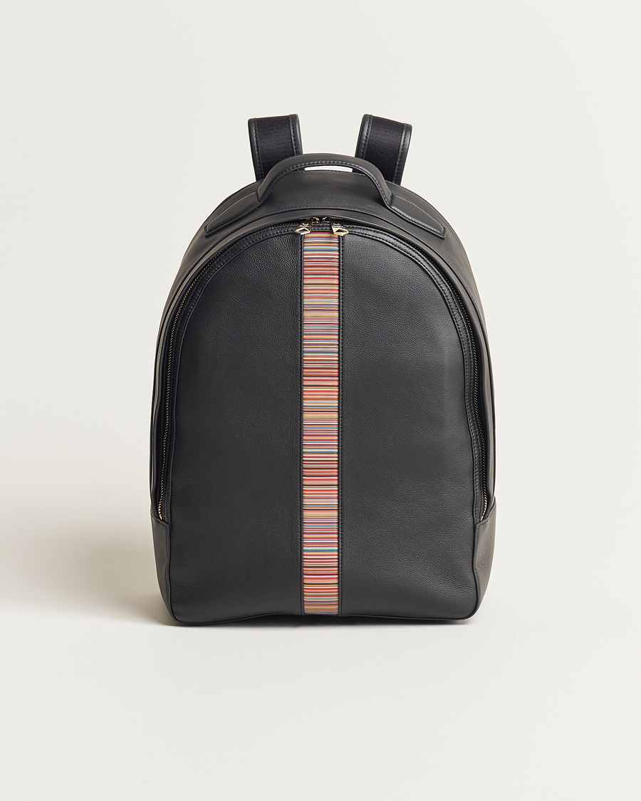 Herre | Paul Smith Leather Stripe Backpack Black | Paul Smith | Leather Stripe Backpack Black