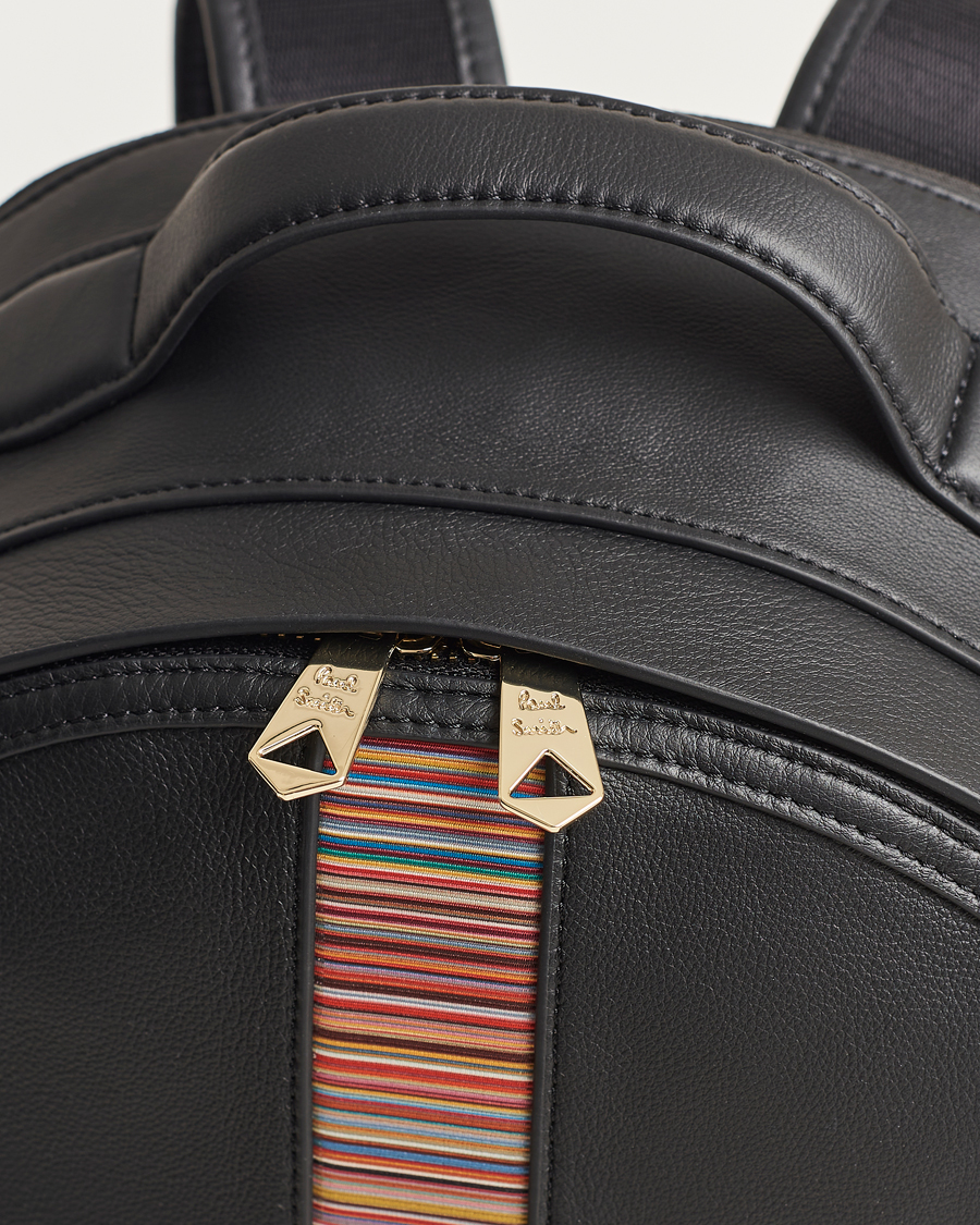 Herre | Paul Smith Leather Stripe Backpack Black | Paul Smith | Leather Stripe Backpack Black