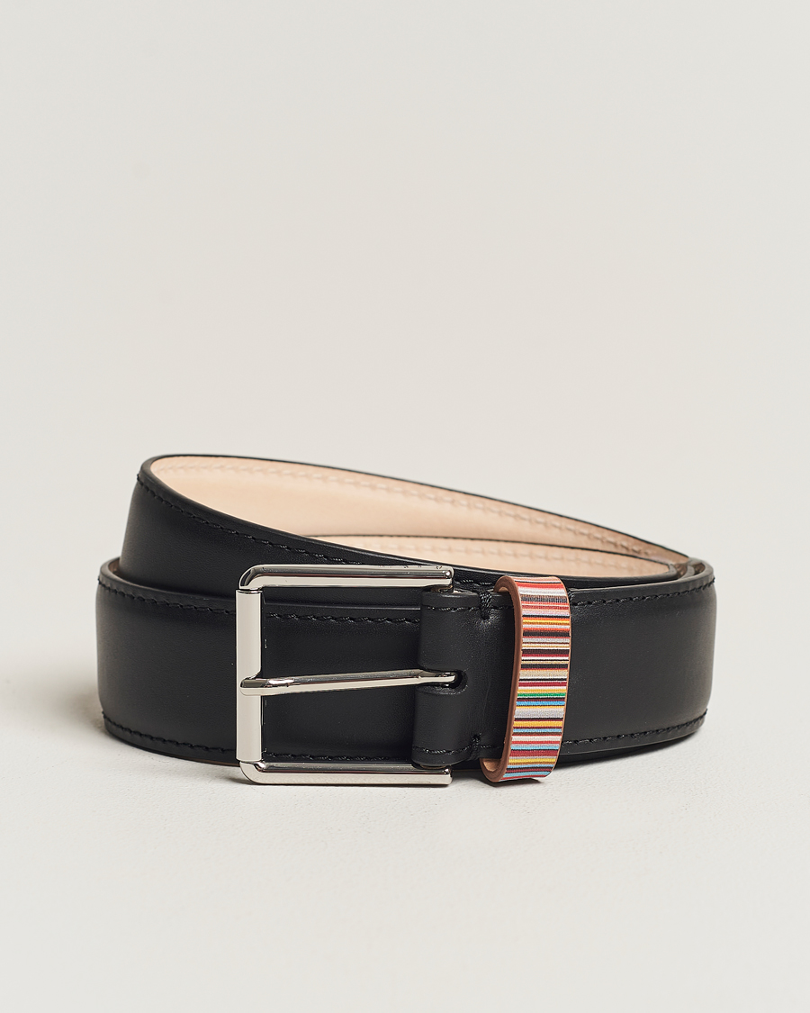 Herre | Paul Smith Leather Stripe Belt Black | Paul Smith | Leather Stripe Belt Black