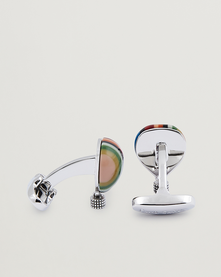 Herre | Paul Smith Air Ballon Stripe Cufflink Silver | Paul Smith | Air Ballon Stripe Cufflink Silver
