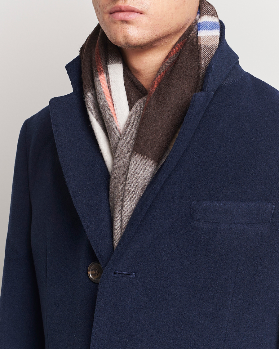 Herre | Paul Smith Lambswool Checked Scarf Brown Multi | Paul Smith | Lambswool Checked Scarf Brown Multi