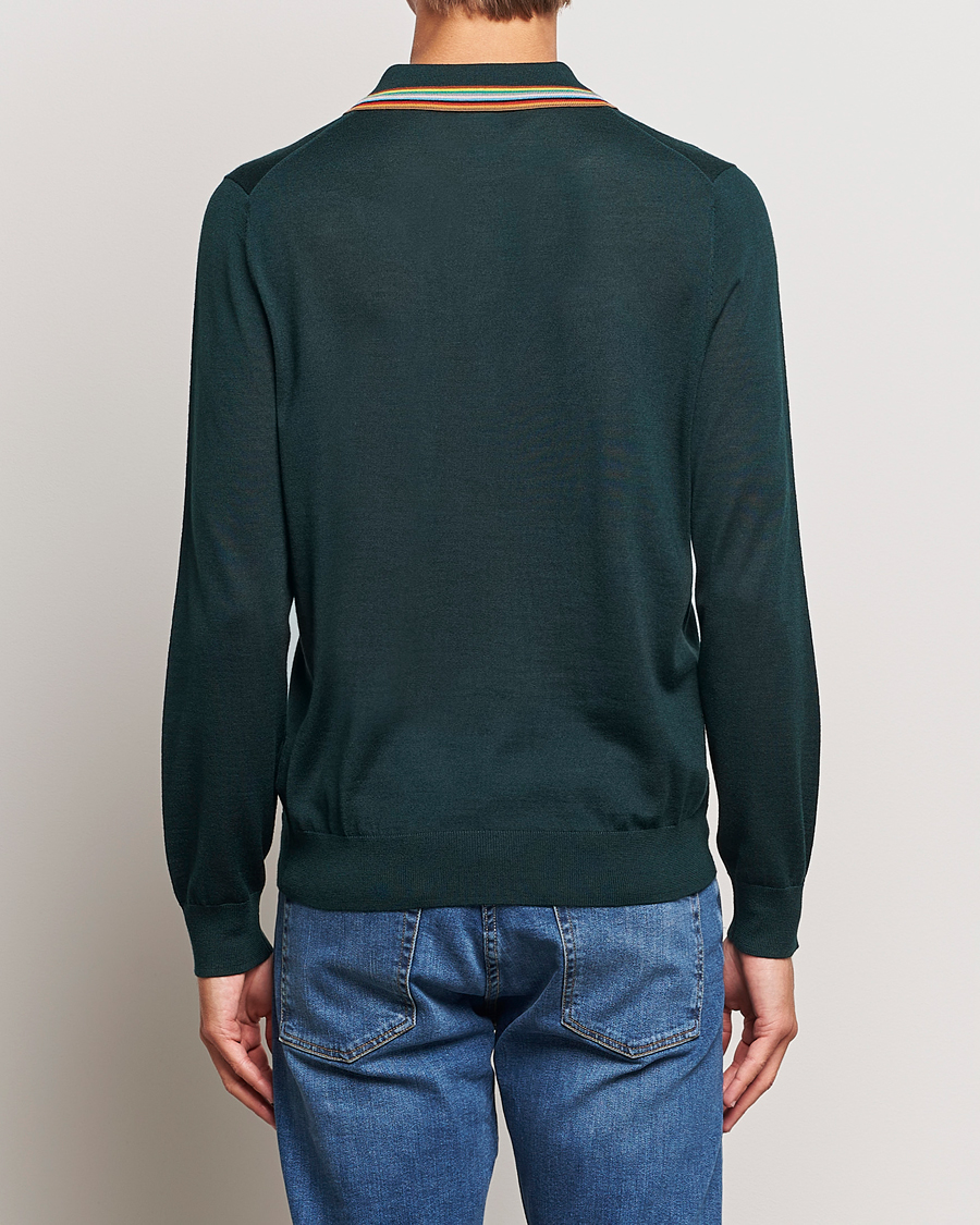 Herre | Trøjer | Paul Smith | Wool/Silk Knitted Polo Dark Green