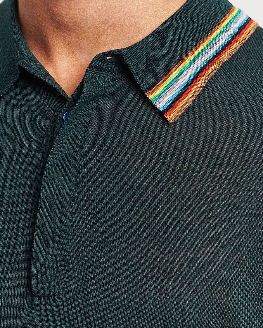 Herre | Trøjer | Paul Smith | Wool/Silk Knitted Polo Dark Green
