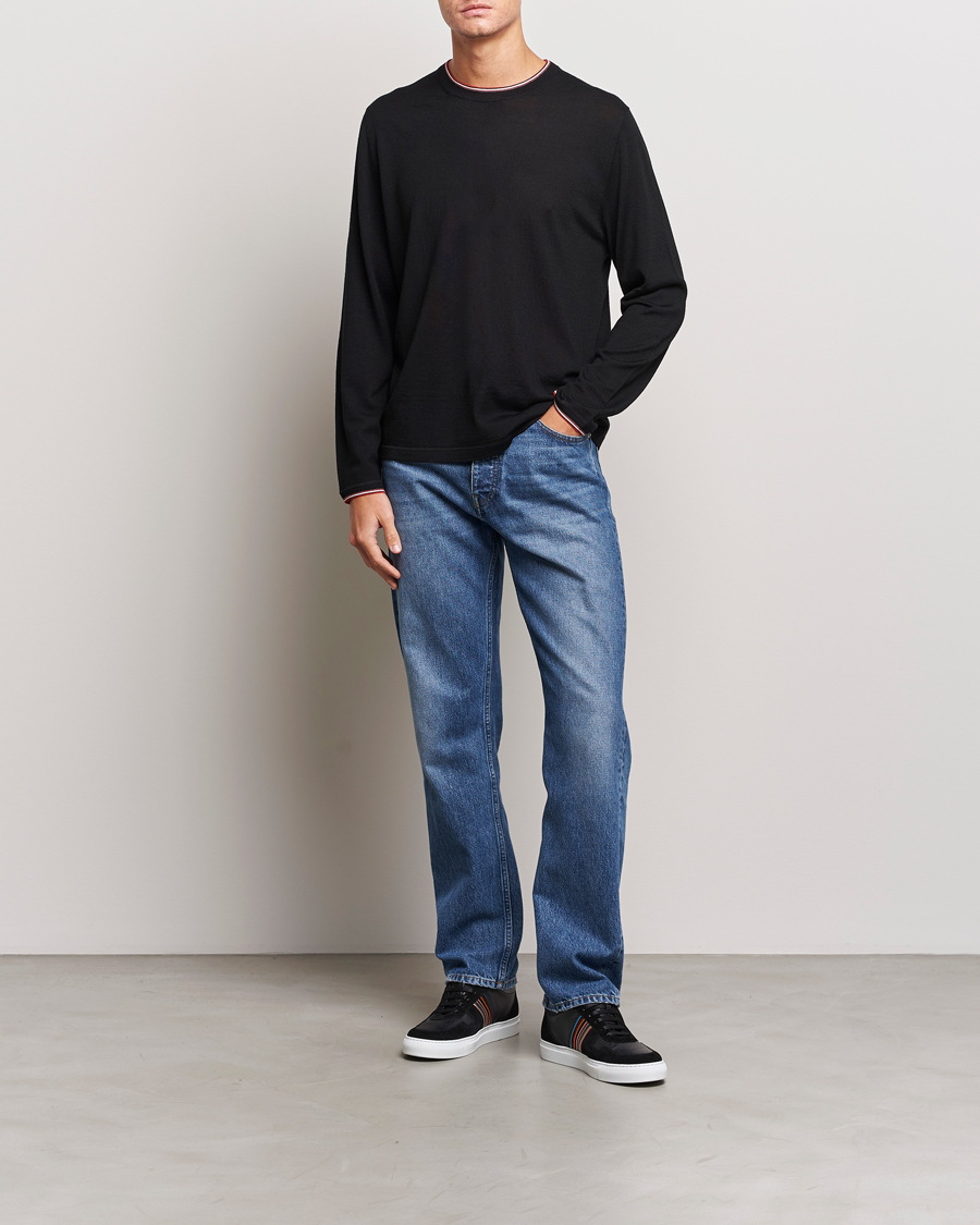 Herre | Trøjer | Paul Smith | Merino Wool Knitted Crew Neck Sweater Black