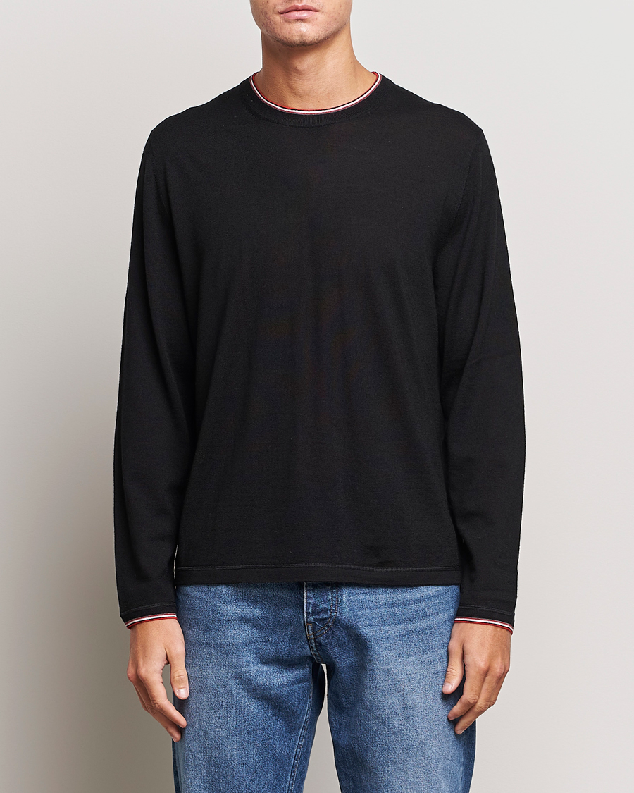 Herre | Strikkede trøjer | Paul Smith | Merino Wool Knitted Crew Neck Sweater Black