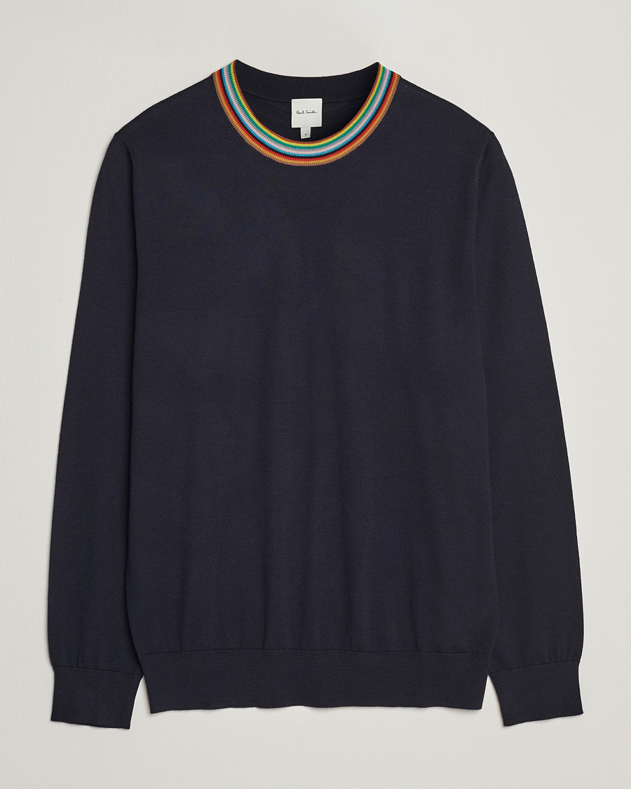 Herre | Trøjer | Paul Smith | Wool/Silk Knitted Crew Neck Navy