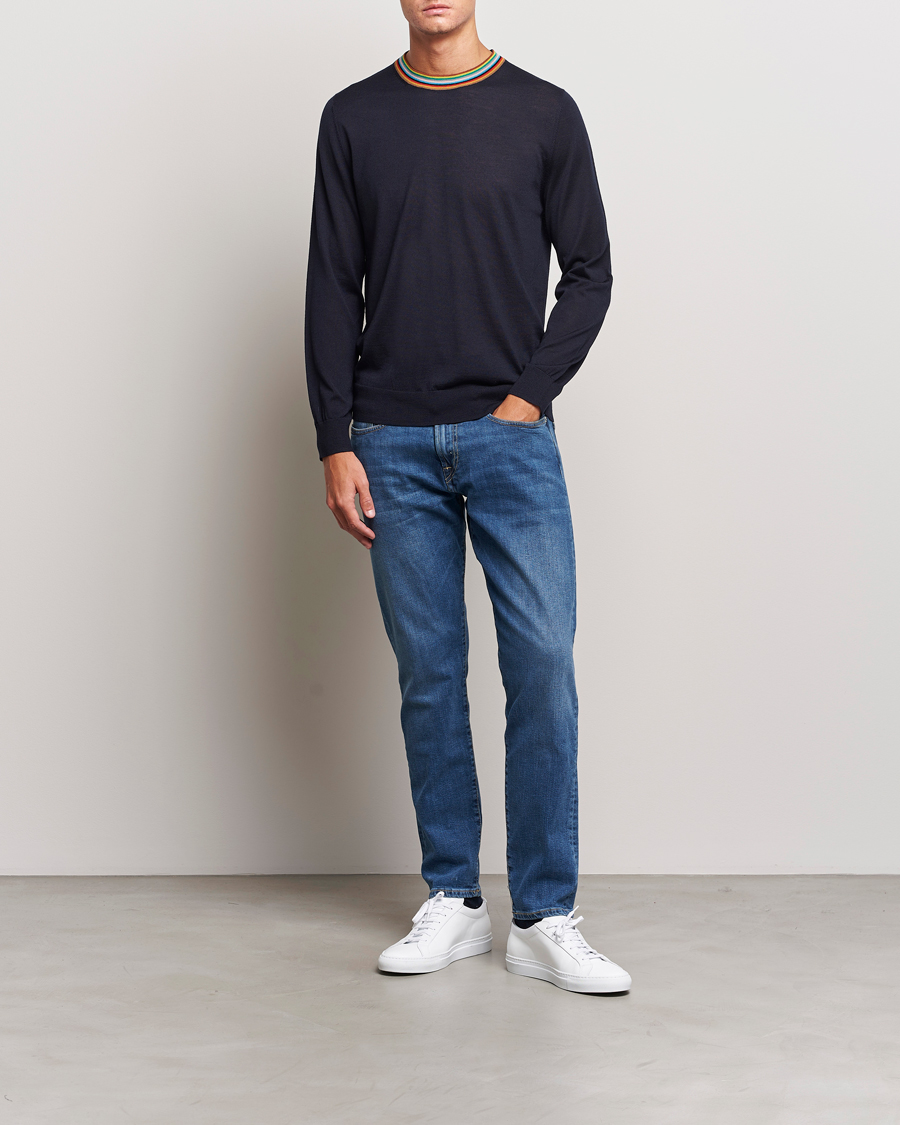 Herre | Trøjer | Paul Smith | Wool/Silk Knitted Crew Neck Navy