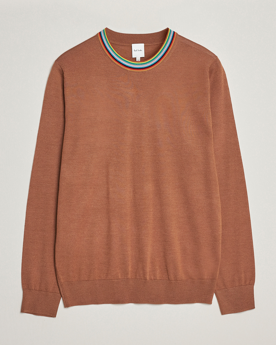 Herre | Trøjer | Paul Smith | Wool/Silk Knitted Crew Neck Brown