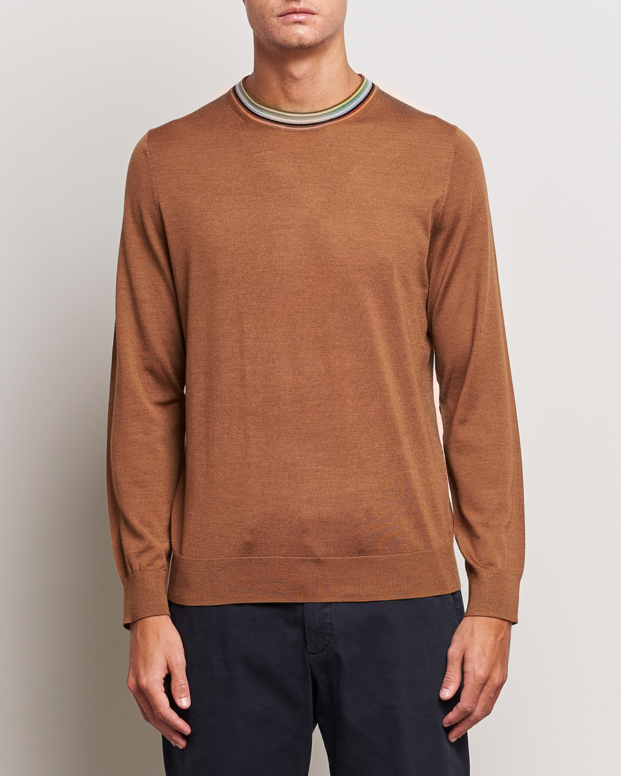 Herre | Trøjer | Paul Smith | Wool/Silk Knitted Crew Neck Brown
