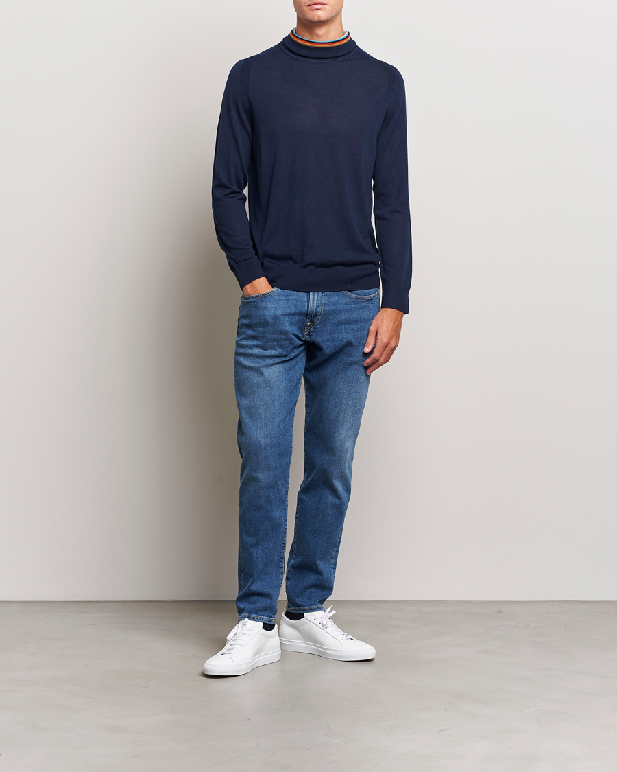 Herre | Trøjer | Paul Smith | Merino Wool Knitted Polo Navy
