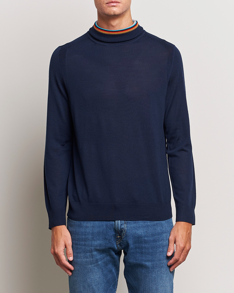 Herre | Trøjer | Paul Smith | Merino Wool Knitted Polo Navy