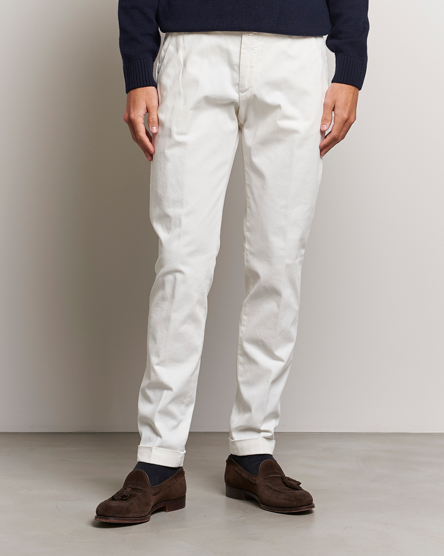 Herre | Bukser | Briglia 1949 | Slim Fit Cotton Stretch Chino Off White
