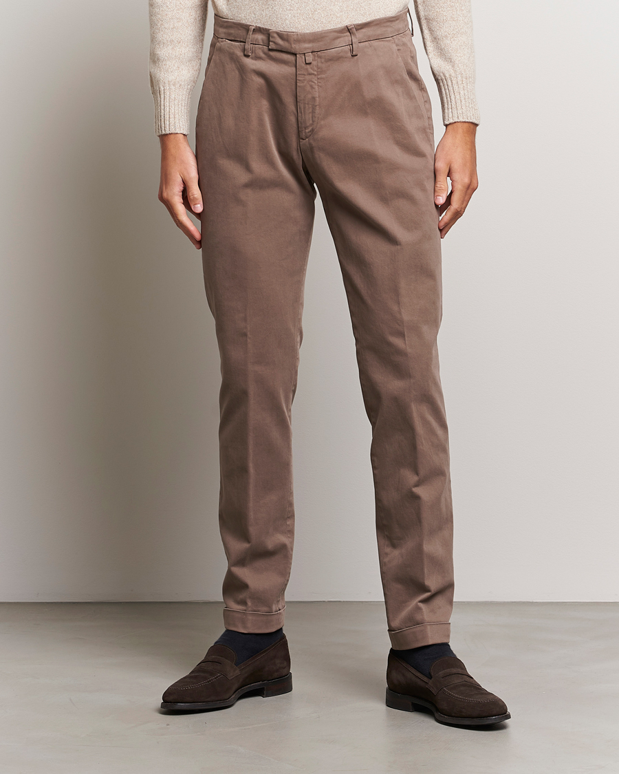 Herre | Bukser | Briglia 1949 | Slim Fit Cotton Stretch Chino Taupe