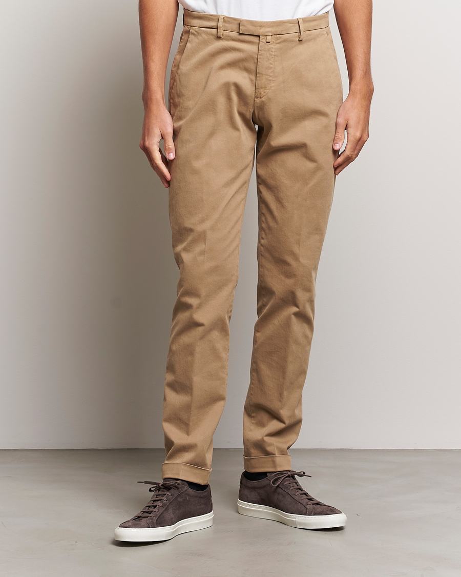 Herre | Chinos | Briglia 1949 | Slim Fit Cotton Stretch Chino Beige