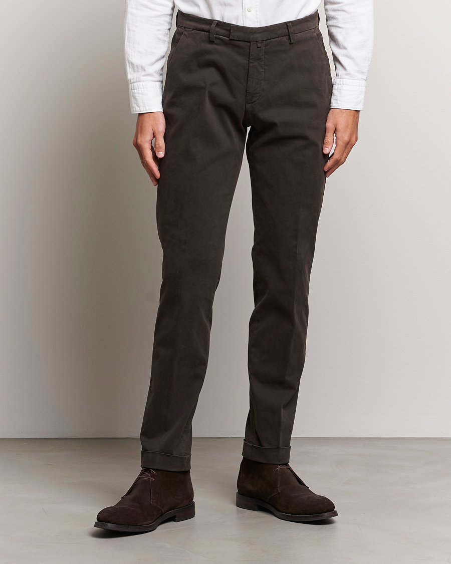 Herre | Chinos | Briglia 1949 | Slim Fit Cotton Stretch Chino Dark Brown