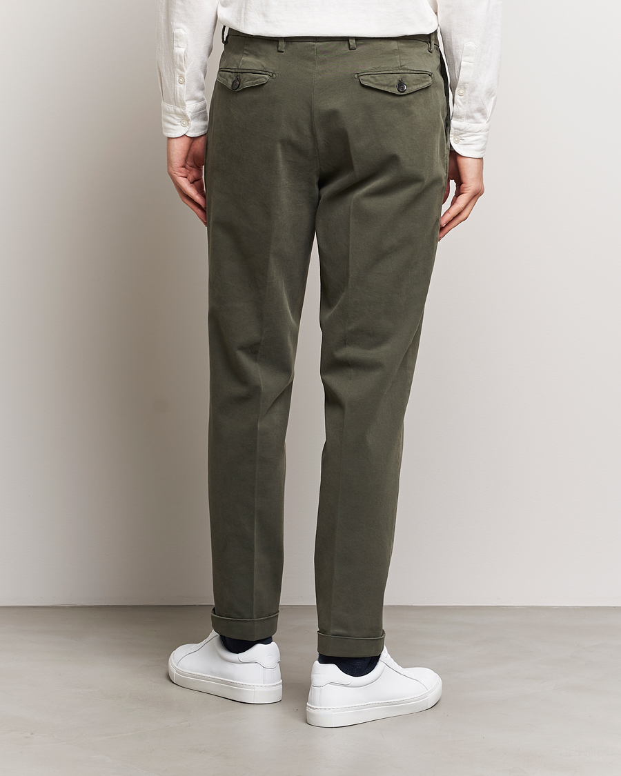Herre | Bukser | Briglia 1949 | Easy Fit Pleated Cotton Stretch Chino Military