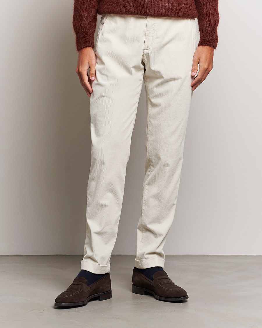 Herre | Bukser | Briglia 1949 | Slim Fit Corduroy Trousers Off White