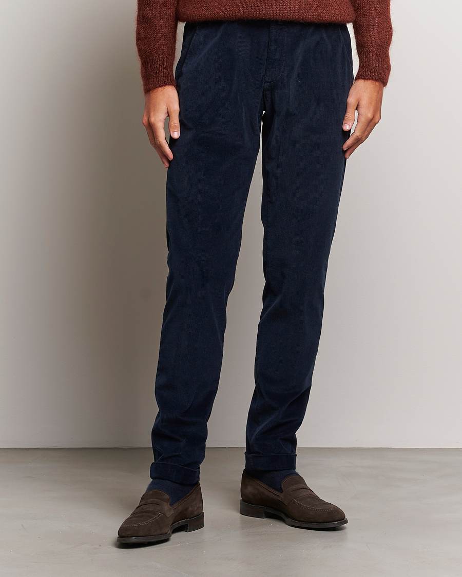 Herre | Fløjlsbukser | Briglia 1949 | Slim Fit Corduroy Trousers Navy