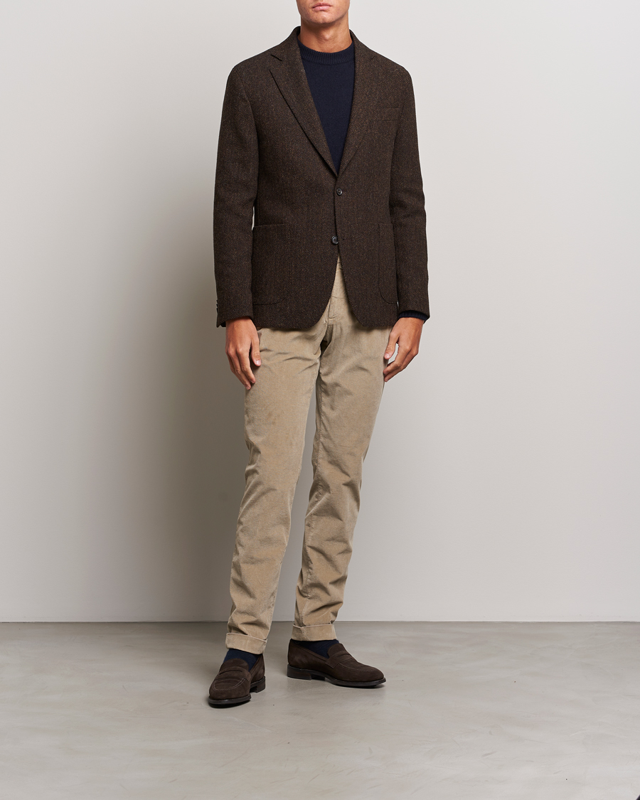 Herre | Bukser | Briglia 1949 | Slim Fit Corduroy Trousers Beige