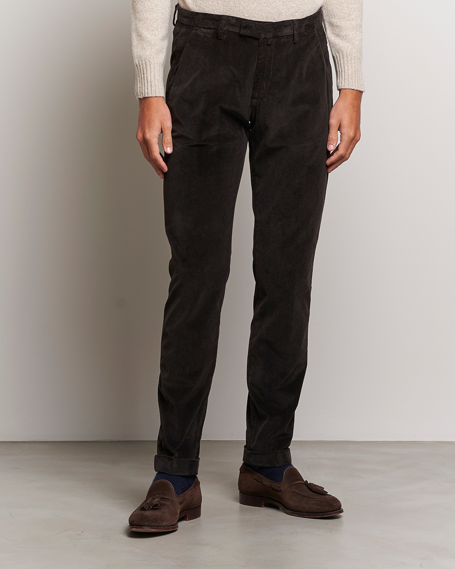 Herre | Fløjlsbukser | Briglia 1949 | Slim Fit Corduroy Trousers Dark Brown