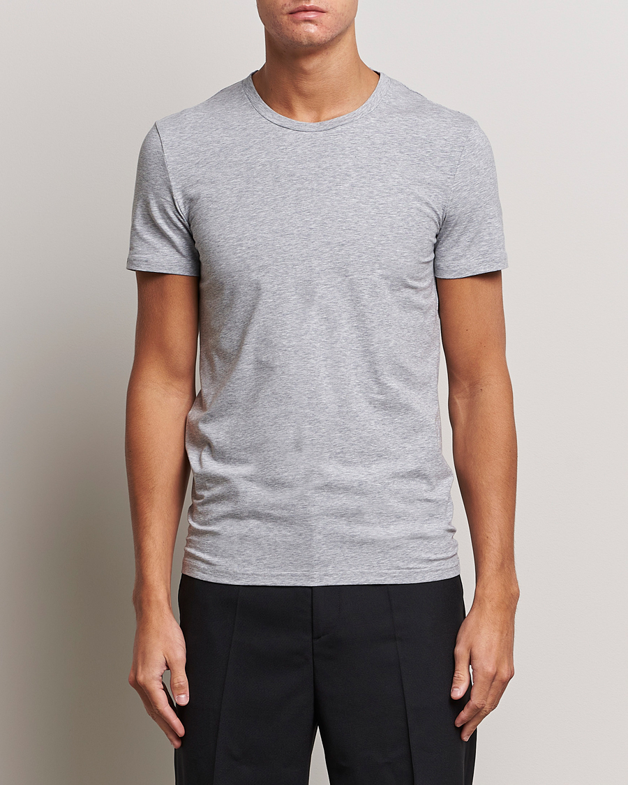 Herre | Afdelinger | Zegna | Stretch Cotton Round Neck T-Shirt Grey Melange