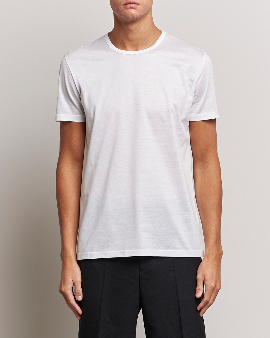 Herre | T-Shirts | Zegna | Filoscozia Pure Cotton Round Neck T-Shirt White