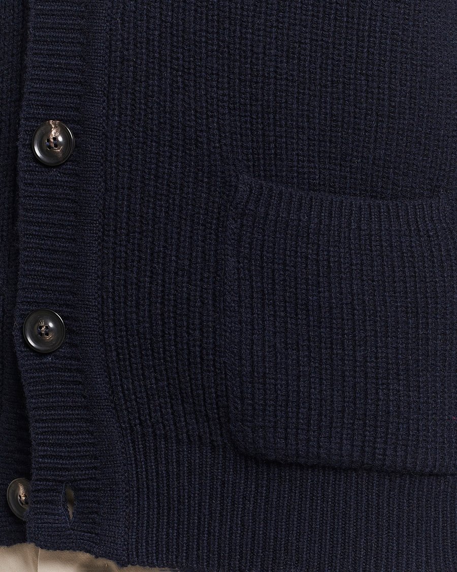 Herre | Trøjer | Lardini | Wool/Cashmere Knitted Cardigan Navy