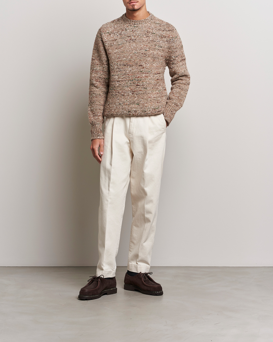 Herre | Trøjer | Lardini | Wool/Alpaca/Silk Boucle Roundneck Beige