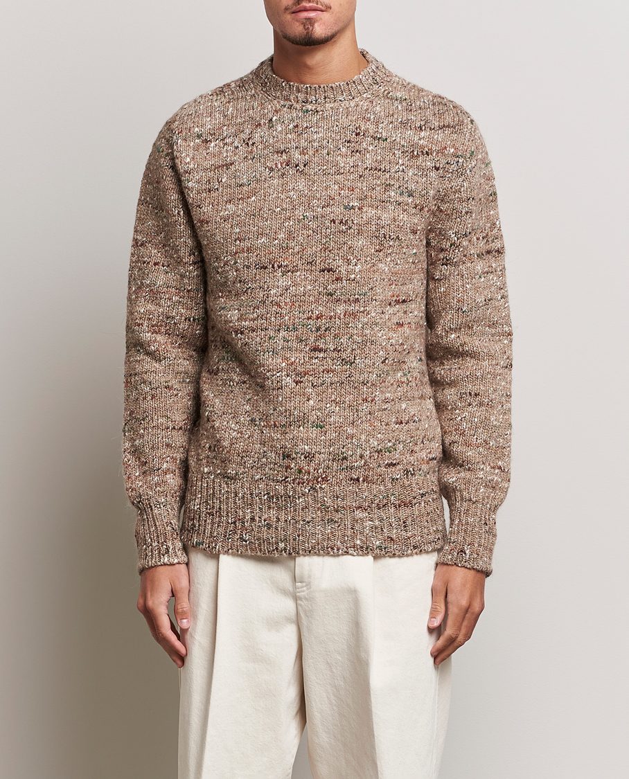 Herre | Trøjer | Lardini | Wool/Alpaca/Silk Boucle Roundneck Beige