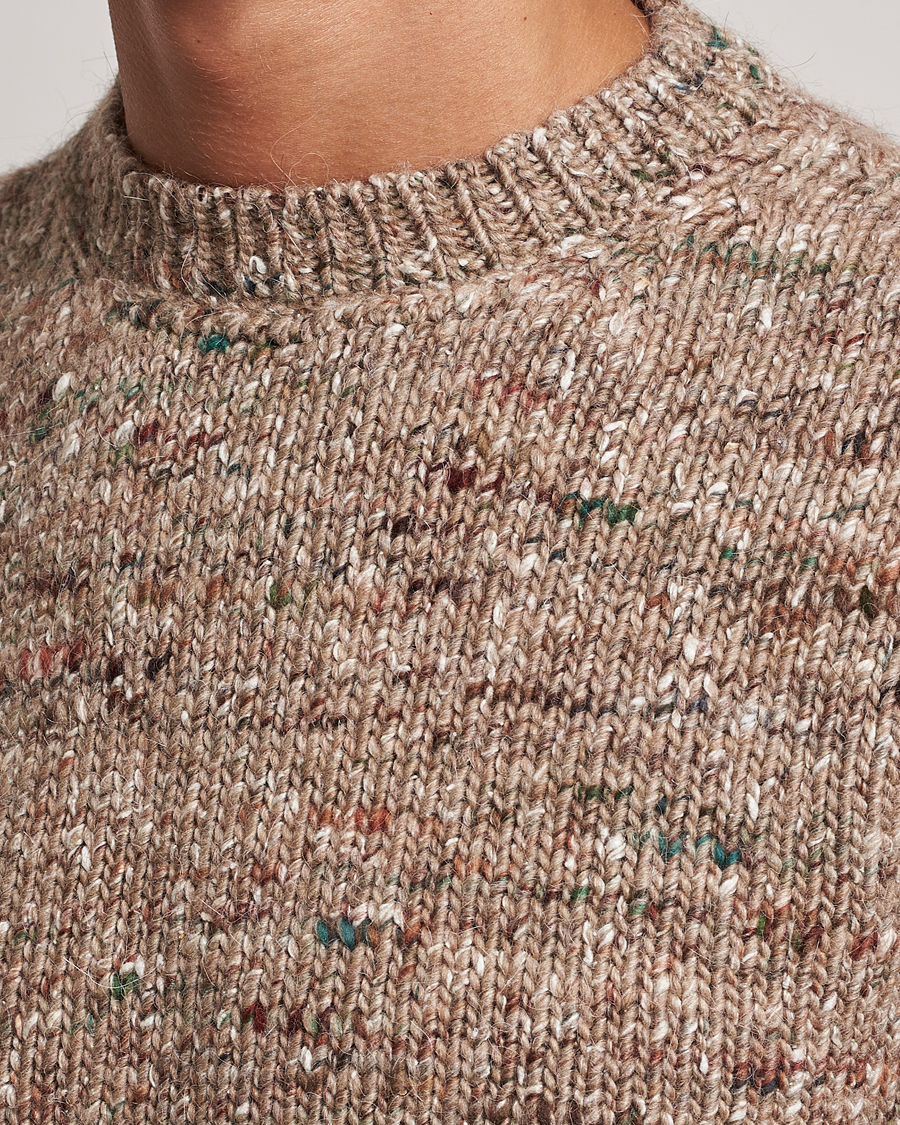 Herre | Trøjer | Lardini | Wool/Alpaca/Silk Boucle Roundneck Beige