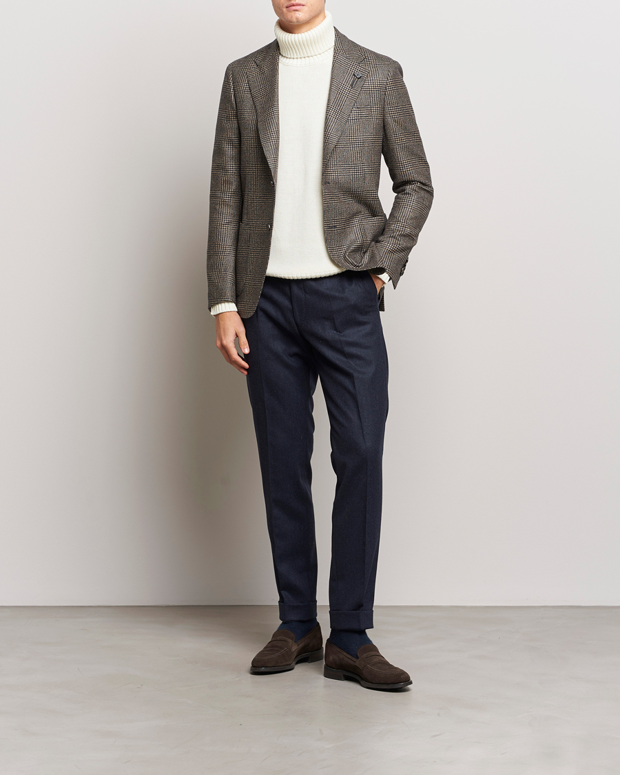 Herre | Blazere & jakker | Lardini | Checked Wool Blazer Brown/Navy