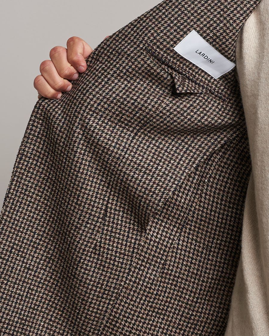 Herre | Blazere & jakker | Lardini | Wool/Silk/Cashmere Houndstooth Blazer Beige/Green